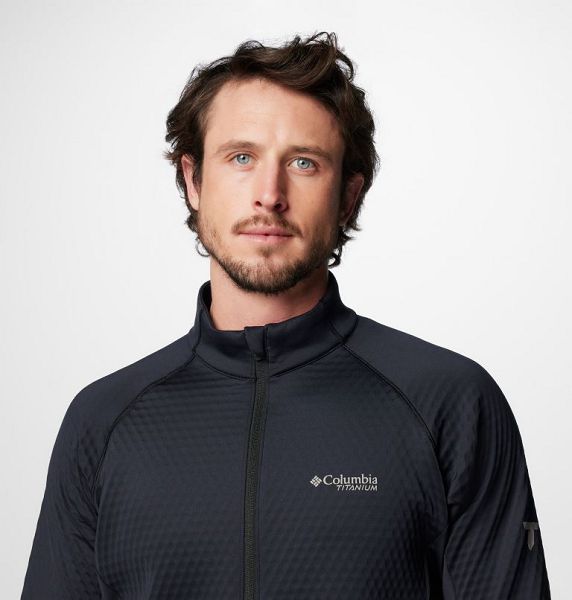 Men Columbia Crystal Leaf™ Omni-Heat™ Helix Technical Half Zip Fleece Black | US-RLTVWM-930