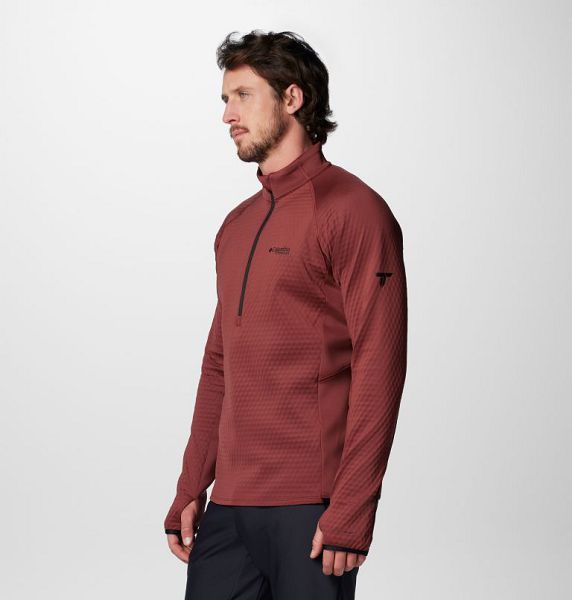 Men Columbia Crystal Leaf™ Omni-Heat™ Helix Technical Half Zip Fleece Brown | US-FMQISZ-920