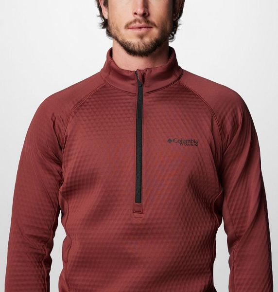 Men Columbia Crystal Leaf™ Omni-Heat™ Helix Technical Half Zip Fleece Brown | US-FMQISZ-920