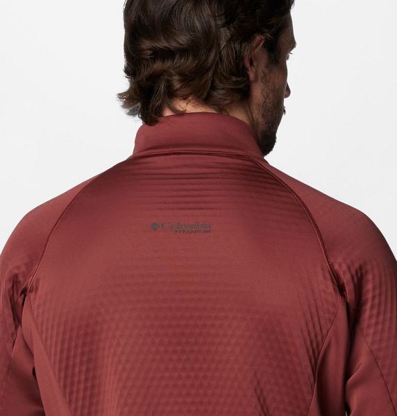 Men Columbia Crystal Leaf™ Omni-Heat™ Helix Technical Half Zip Fleece Brown | US-FMQISZ-920