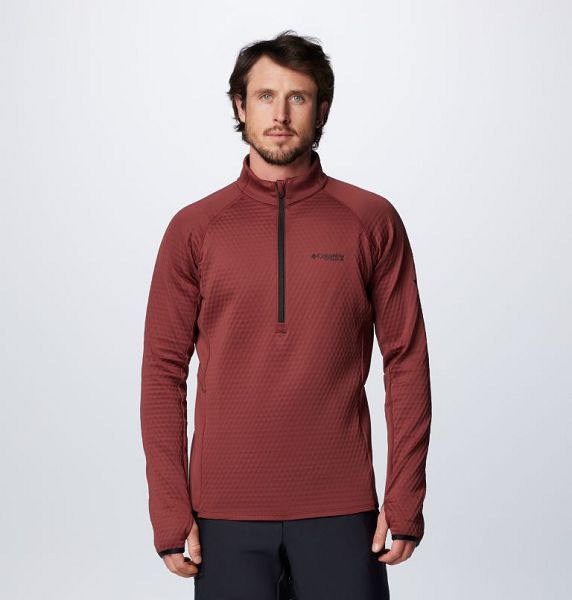 Men Columbia Crystal Leaf™ Omni-Heat™ Helix Technical Half Zip Fleece Brown | US-FMQISZ-920