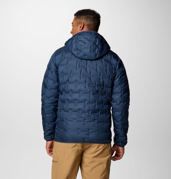 Men Columbia Delta Ridge Hooded Down Jackets Navy | US-FAGXEK-561