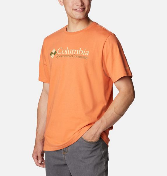 Men Columbia Deschutes Valley™ Graphic T-Shirt Orange | US-XEZNTU-763