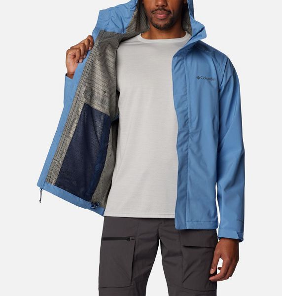 Men Columbia Earth Explorer™ Waterproof Shell Jackets Blue | US-OVUDEA-796