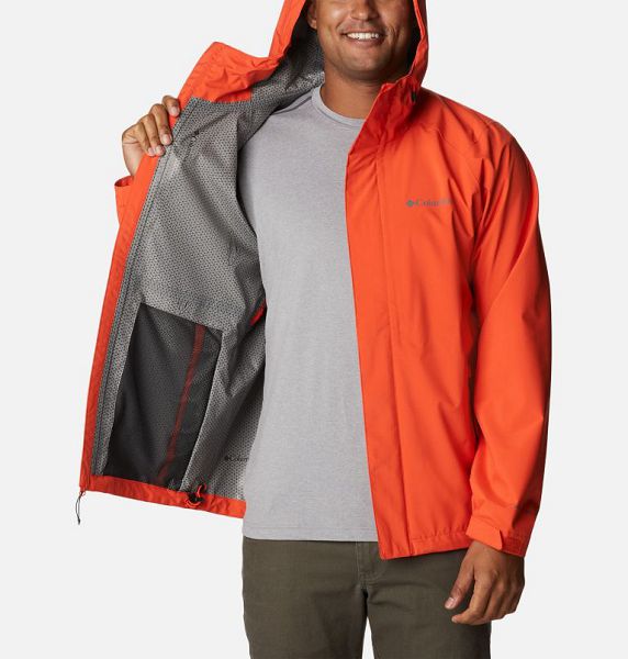 Men Columbia Earth Explorer™ Waterproof Shell Jackets Red | US-DYPBFR-501