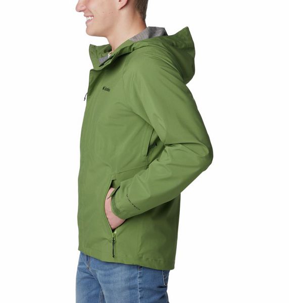 Men Columbia Earth Explorer™ Waterproof Shell Jackets Green | US-LTUJHG-893