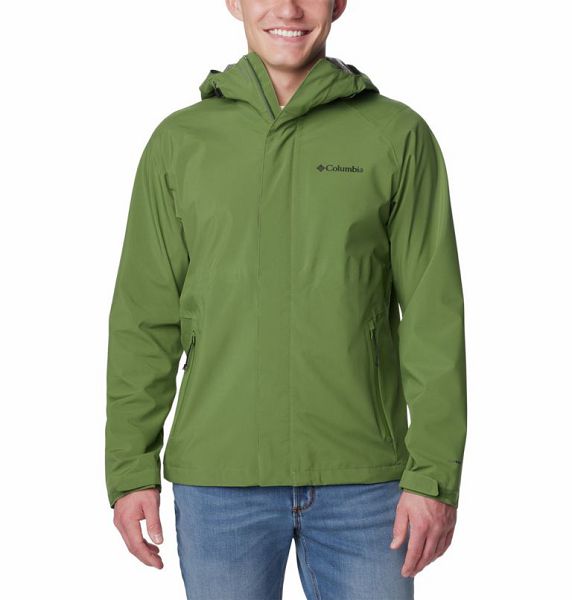 Men Columbia Earth Explorer™ Waterproof Shell Jackets Green | US-LTUJHG-893