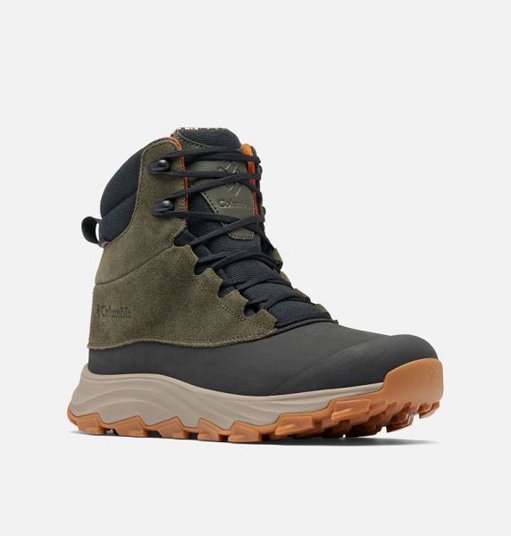 Men Columbia Expeditionist™ Shield II Waterproof Winter Boots Deep Olive / Orange | US-JMBVYL-174