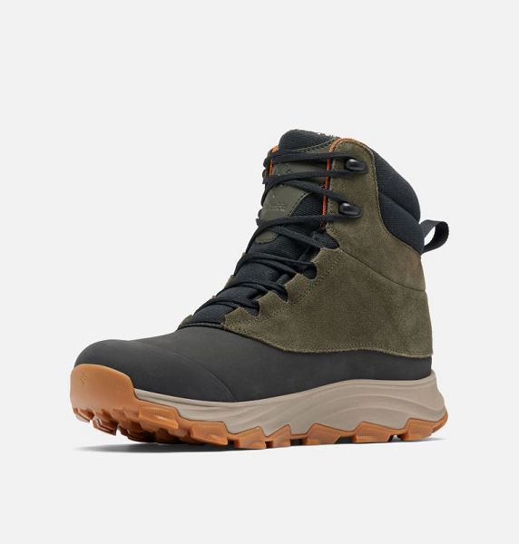 Men Columbia Expeditionist™ Shield II Waterproof Winter Boots Deep Olive / Orange | US-JMBVYL-174