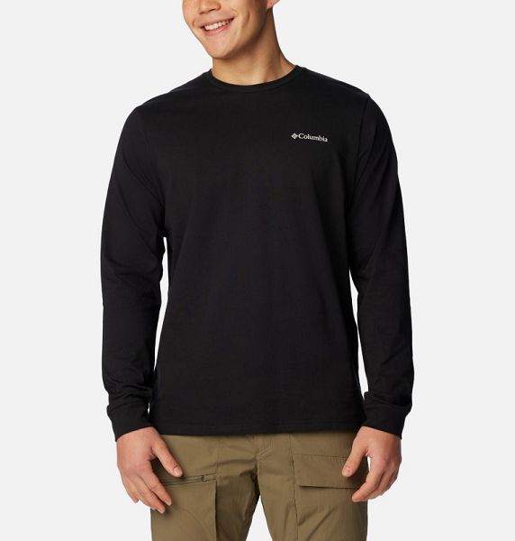 Men Columbia Explorers Canyon™ Long Sleeve T-Shirt Black | US-ELTYWI-561