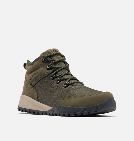 Men Columbia Fairbanks™ II Mid Waterproof Walking Shoes Deep Olive / Orange | US-JWQREV-563