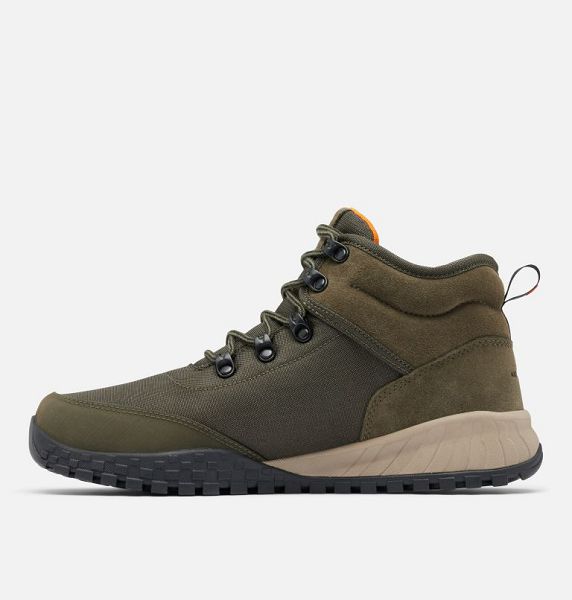 Men Columbia Fairbanks™ II Mid Waterproof Walking Shoes Deep Olive / Orange | US-JWQREV-563