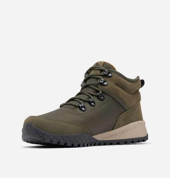 Men Columbia Fairbanks™ II Mid Waterproof Walking Shoes Deep Olive / Orange | US-JWQREV-563