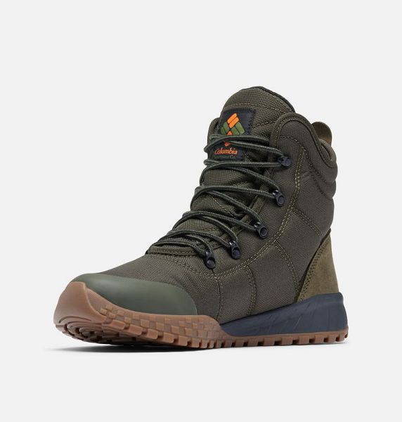 Men Columbia Fairbanks™ II Omni-Heat™ Waterproof Winter Boots Deep Olive / Orange | US-VGUNWX-168