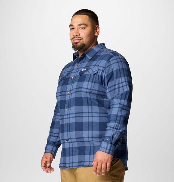 Men Columbia Flare Gun™ Stretch Flannel Shirts Navy | US-LCWPXH-497