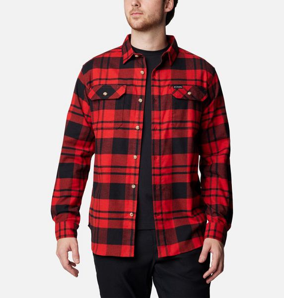 Men Columbia Flare Gun™ Stretch Flannel Shirts Red | US-AJHCWE-841