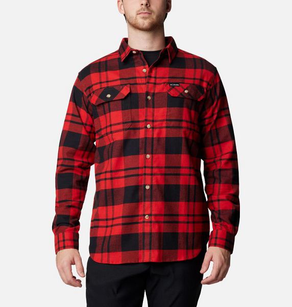 Men Columbia Flare Gun™ Stretch Flannel Shirts Red | US-AJHCWE-841