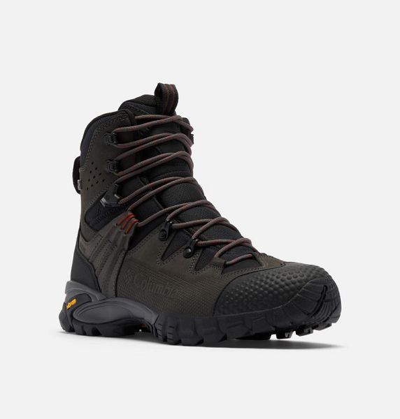 Men Columbia Geoterra Trek™ OutDry™ Leather Hiking Boots Black / Brown | US-IBNQMS-605