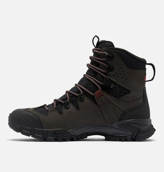 Men Columbia Geoterra Trek™ OutDry™ Leather Hiking Boots Black / Brown | US-IBNQMS-605