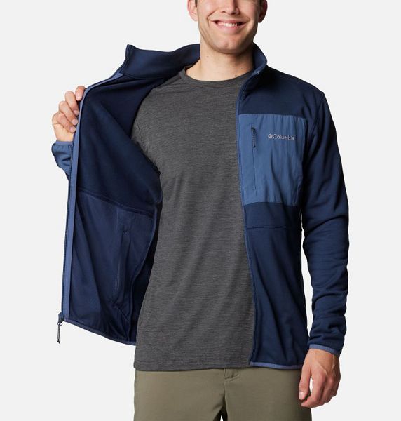 Men Columbia Hike™ II Technical Fleece Jackets Navy / Navy | US-RGKHNQ-971