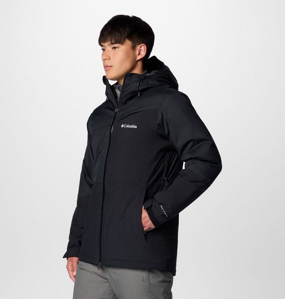 Men Columbia Iceberg Point™ II Waterproof Ski Jackets Black | US-QXNRUH-683