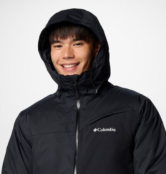 Men Columbia Iceberg Point™ II Waterproof Ski Jackets Black | US-QXNRUH-683