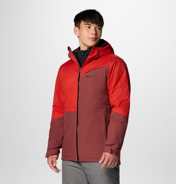 Men Columbia Iceberg Point™ II Waterproof Ski Jackets Brown / Red | US-WBONHM-430