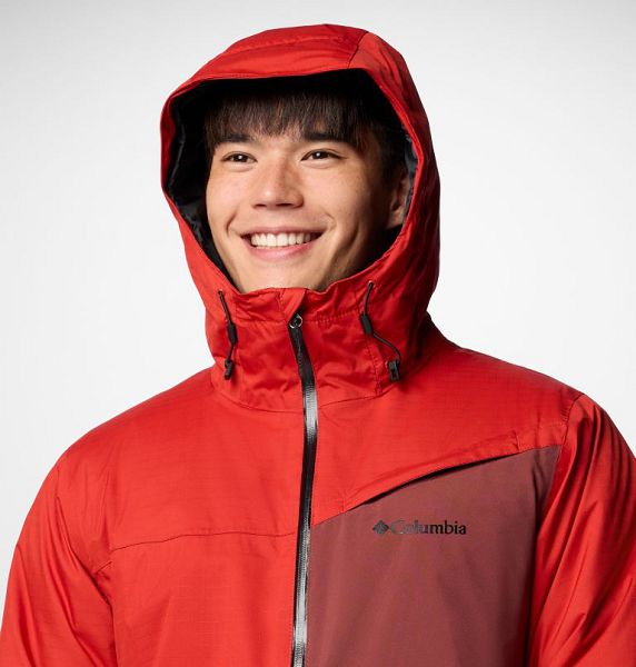 Men Columbia Iceberg Point™ II Waterproof Ski Jackets Brown / Red | US-WBONHM-430