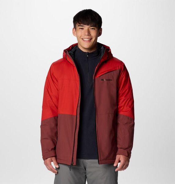 Men Columbia Iceberg Point™ II Waterproof Ski Jackets Brown / Red | US-WBONHM-430