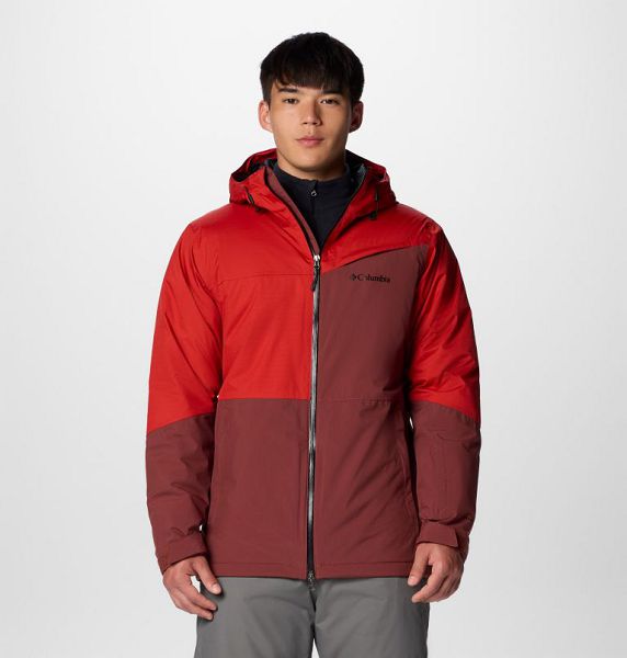 Men Columbia Iceberg Point™ II Waterproof Ski Jackets Brown / Red | US-WBONHM-430