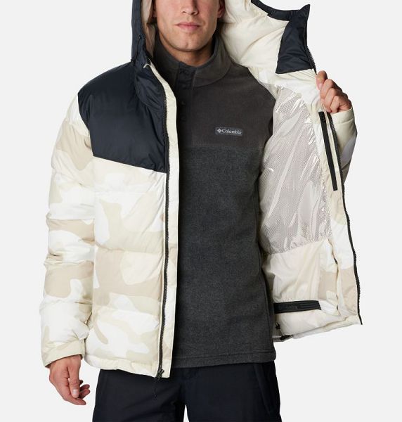 Men Columbia Iceline Ridge Ski Jackets Dark Grey Camo / Black | US-NXQLVG-918