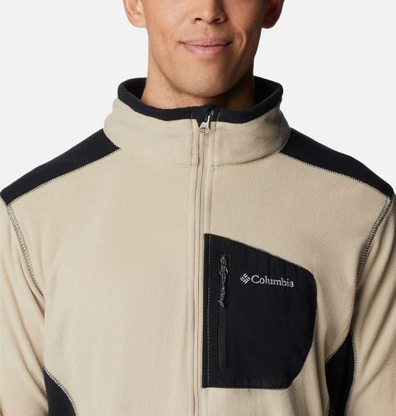 Men Columbia Klamath Range™ Fleece Jackets Khaki / Black | US-PEHGWL-382