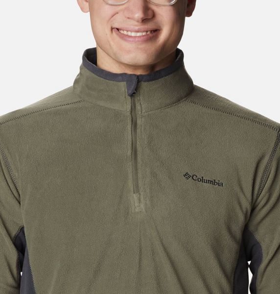 Men Columbia Klamath Range™ II Half Zip Fleece Grey / Green / Dark Grey | US-JMLDRA-073