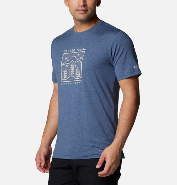 Men Columbia Kwick Hike™ Technical T-Shirt Dark Blue | US-GJXVDI-683