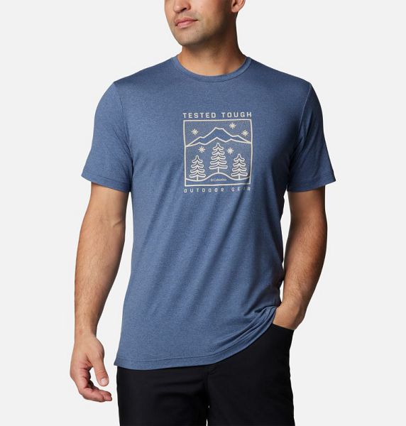 Men Columbia Kwick Hike™ Technical T-Shirt Dark Blue | US-GJXVDI-683