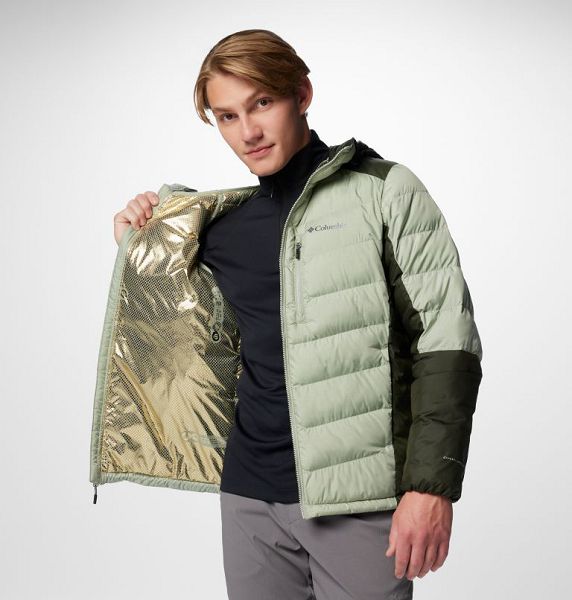 Men Columbia Labyrinth Loop™ II Insulated Hooded Jackets Grey / Green | US-KDVNEU-784