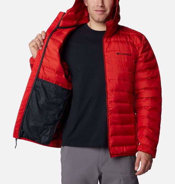 Men Columbia Lake 22™ II Hooded Down Jackets Red | US-TLKGMO-164