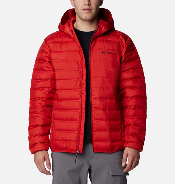 Men Columbia Lake 22™ II Hooded Down Jackets Red | US-TLKGMO-164