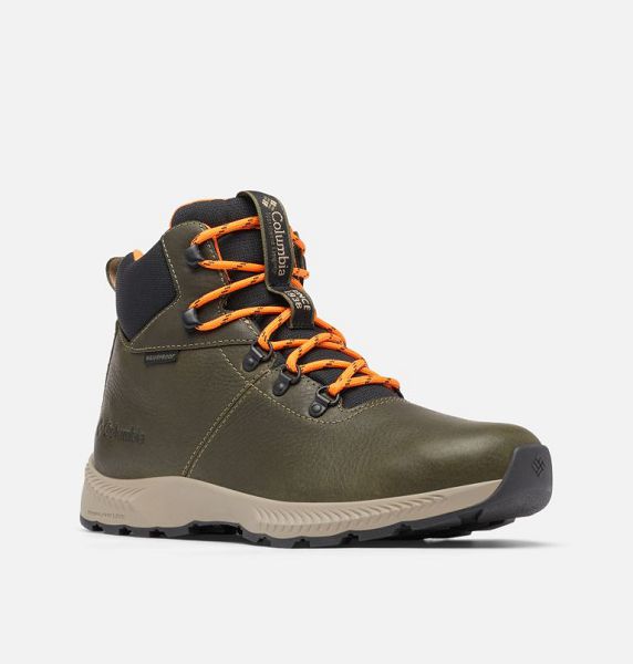 Men Columbia Landroamer™ Explorer Waterproof Outdoor Boots Olive / Light Orange | US-ODXSBF-416