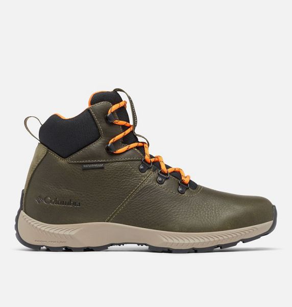 Men Columbia Landroamer™ Explorer Waterproof Outdoor Boots Olive / Light Orange | US-ODXSBF-416