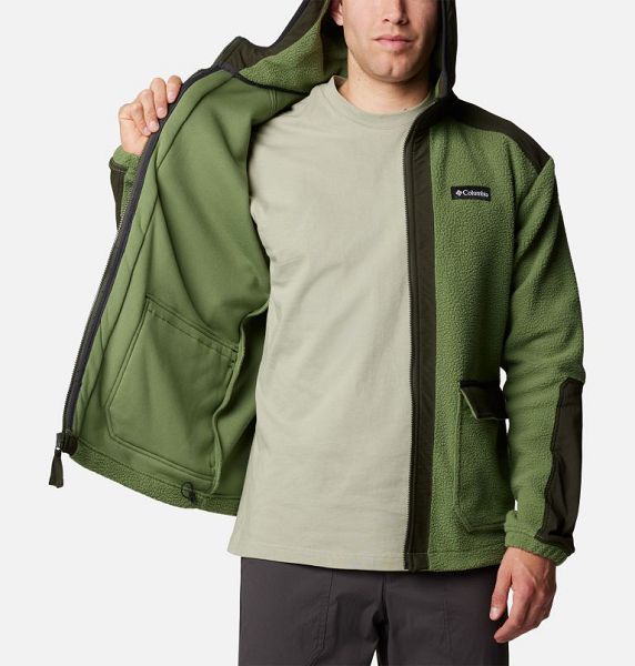 Men Columbia Landroamer™ Hooded Sherpa Fleece Jackets Green | US-OGBSAI-542