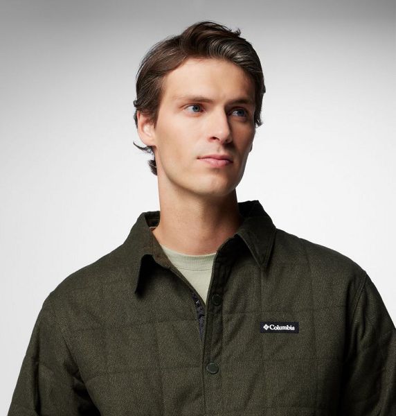 Men Columbia Landroamer™ Quilted Shirt Jackets Deep Green | US-KZRYMA-095