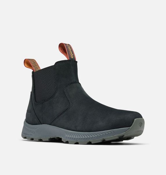 Men Columbia Landroamer™ Scout Nubuck Chelsea Boots Black / Orange | US-CUQSNK-120