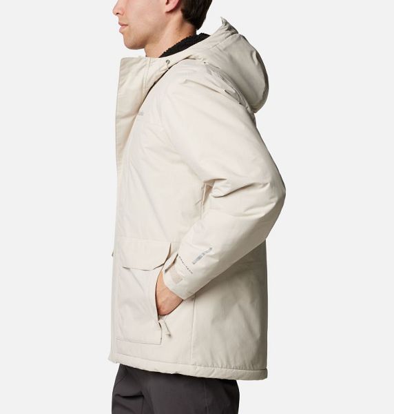 Men Columbia Landroamer™ Sherpa Lined Waterproof Hooded Jackets Dark Grey | US-XHCRNZ-873