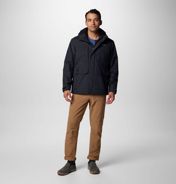 Men Columbia Landroamer™ Sherpa Lined Waterproof Hooded Jackets Black | US-MBQWAT-809