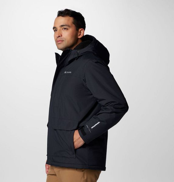 Men Columbia Landroamer™ Sherpa Lined Waterproof Hooded Jackets Black | US-MBQWAT-809