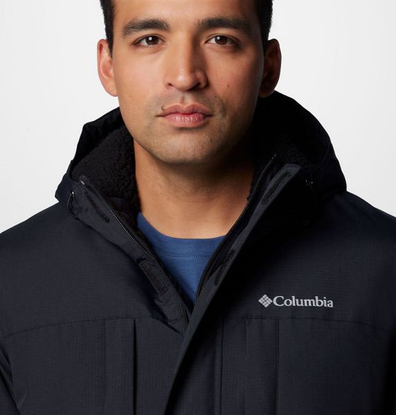 Men Columbia Landroamer™ Sherpa Lined Waterproof Hooded Jackets Black | US-MBQWAT-809