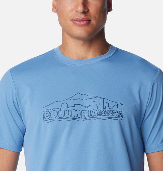 Men Columbia Legend Trail™ Technical T-Shirt Blue | US-GDJIKT-409