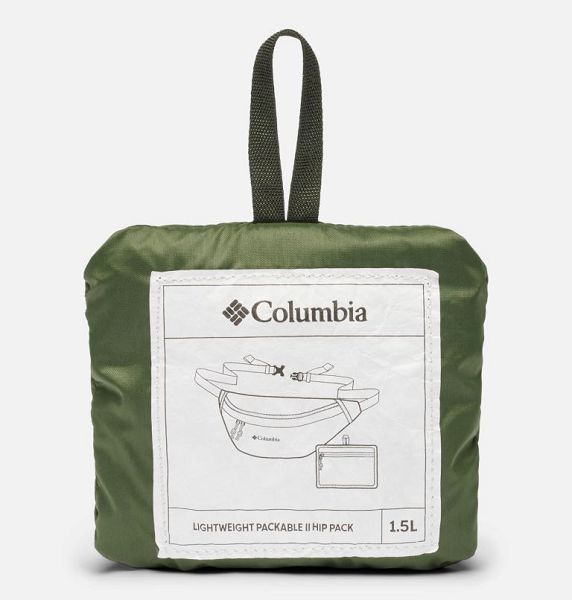 Men Columbia Lightweight Packable II Hip Pack Belt Bags Green | US-AQJXIH-945