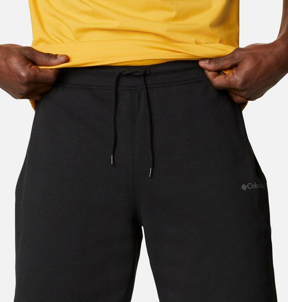 Men Columbia Logo Fleece Shorts Black | US-PXDCOR-179